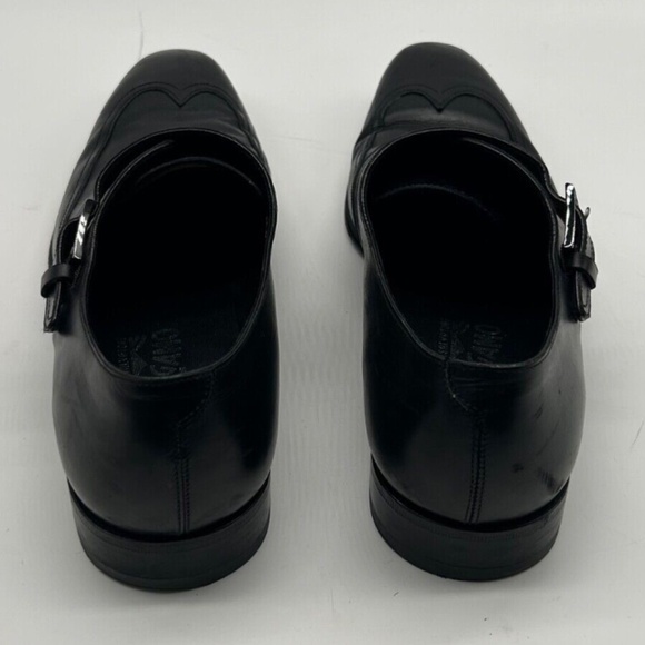 Salvatore Ferragamo black leather single strap monk dress shoe sz 10.5 b main image 11